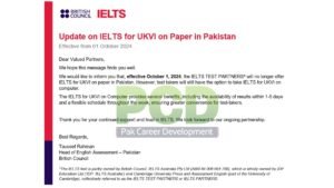 Update on IELTS for UKVI in Pakistan