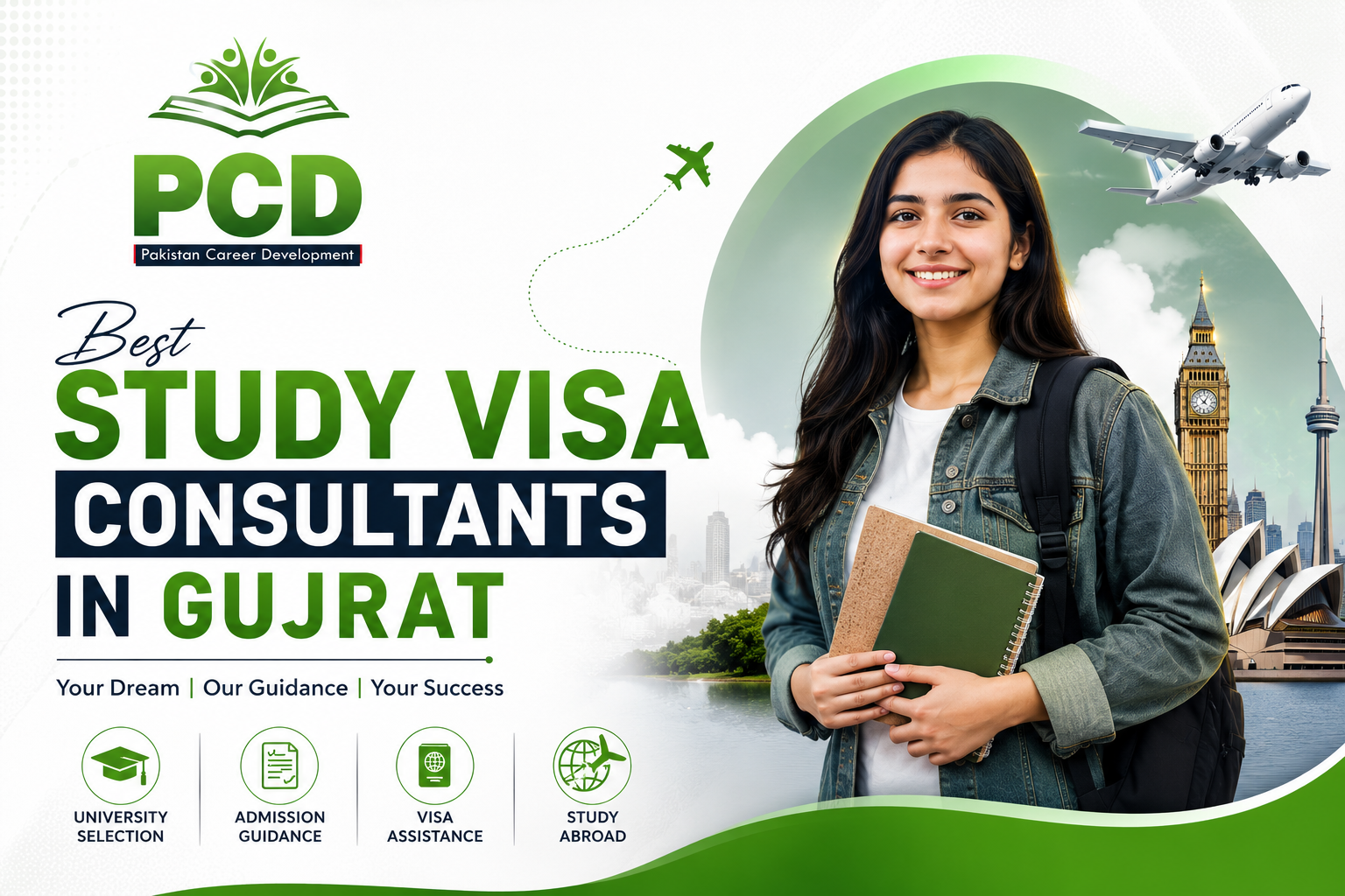 Looking for the best study visa consultants in Gujrat? PCD offers expert study abroad guidance, university selection, admission and visa support for students.